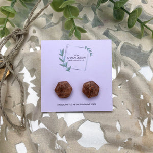 Rose Gold Marble Studs