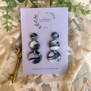 Blue and Gray Marble Dangles