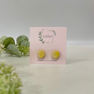 Yellow Mini Circle Studs