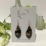 Cargar imagen en el visor de la galería, Rose Gold and Black Marble -  Abstract Dangles
