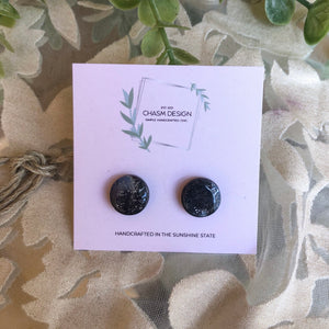 Blue and Gray Marble Studs