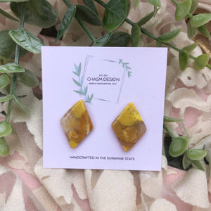 Yellow Marble Studs