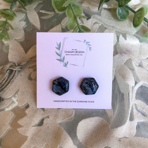 Blue and Gray Marble Studs