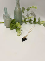 Cargar imagen en el visor de la galería, Matte Black Diamond Necklace with Halo Charm
