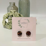 Cargar imagen en el visor de la galería, Burgundy and Gold Marble - Mini Circle Studs
