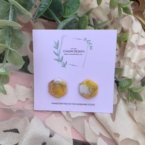 Yellow Marble Studs