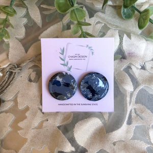 Blue and Gray Marble Studs