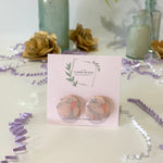 Cargar imagen en el visor de la galería, Pink and Purple Marble - Circle Studs
