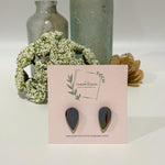 Cargar imagen en el visor de la galería, Tuscan Marble - Green Mini Inverted Teardrop Studs
