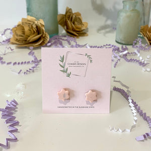 Pink and Purple Marble - Tiny Flower Studs