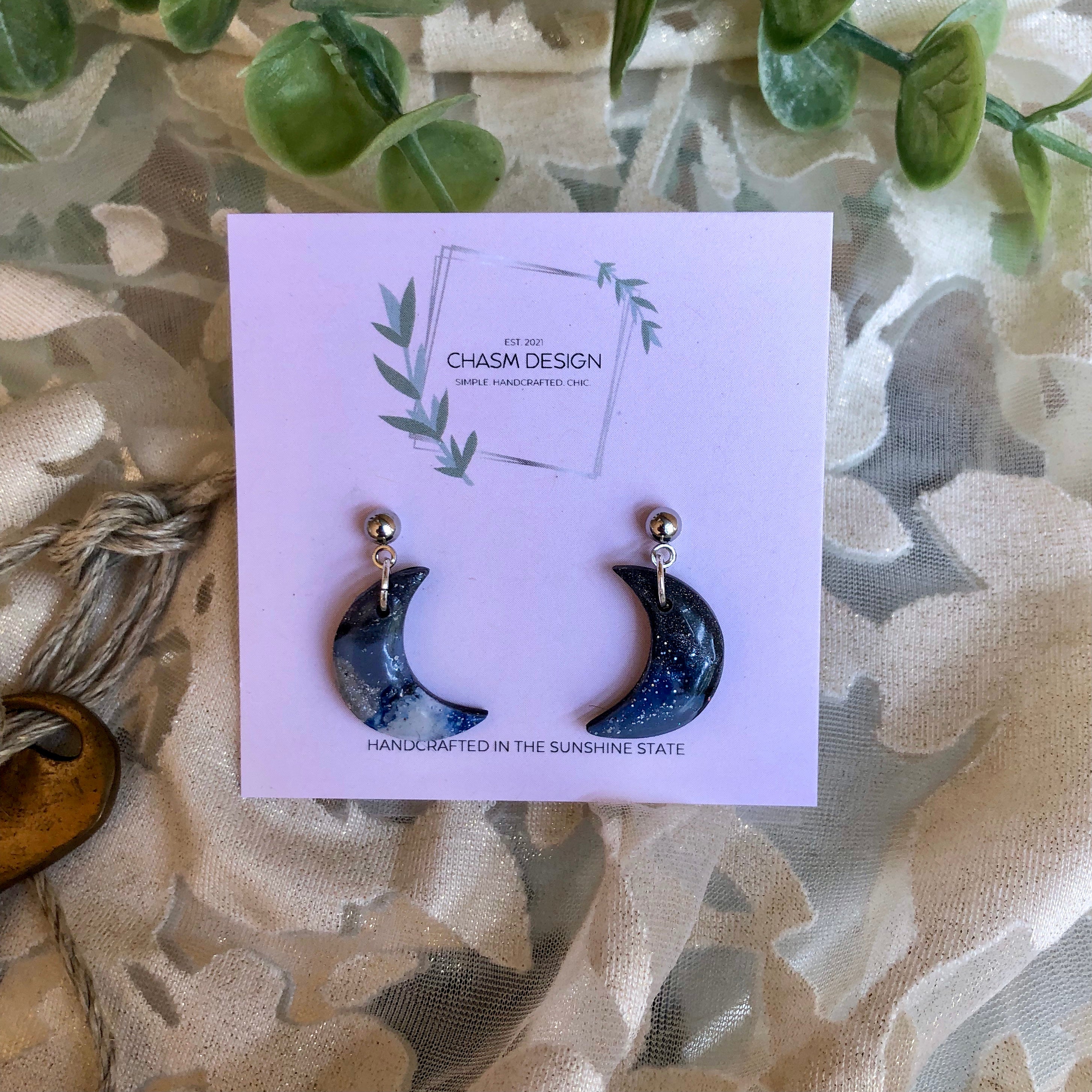 Blue and Gray Marble Dangles