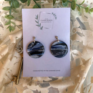 Blue and Gray Marble Dangles