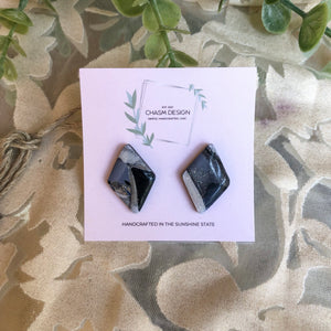 Blue and Gray Marble Studs