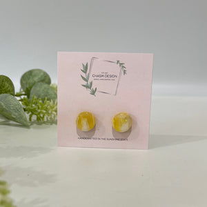 Yellow Mini Circle Studs