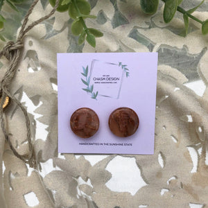 Rose Gold Marble Studs