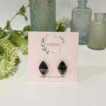 Cargar imagen en el visor de la galería, Rose Gold and Black Marble - Mini Diamond Studs
